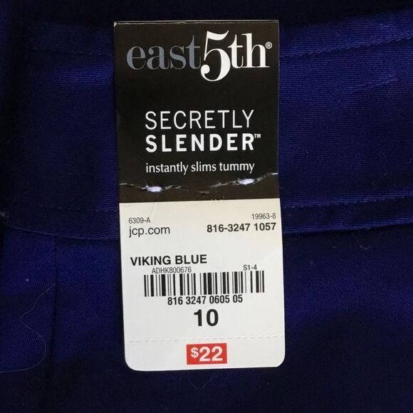 NWT East 5th Secretly Slender Slimming Cropped Wide Leg Pants Viking Blue Sz 10 - Picture 5 of 8